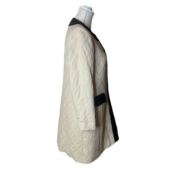 Milly Cream Vintage Style Basketweave Peacoat - Picture 9 of 15